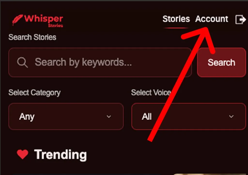 Whisper Stories cancel subscription – step 1
